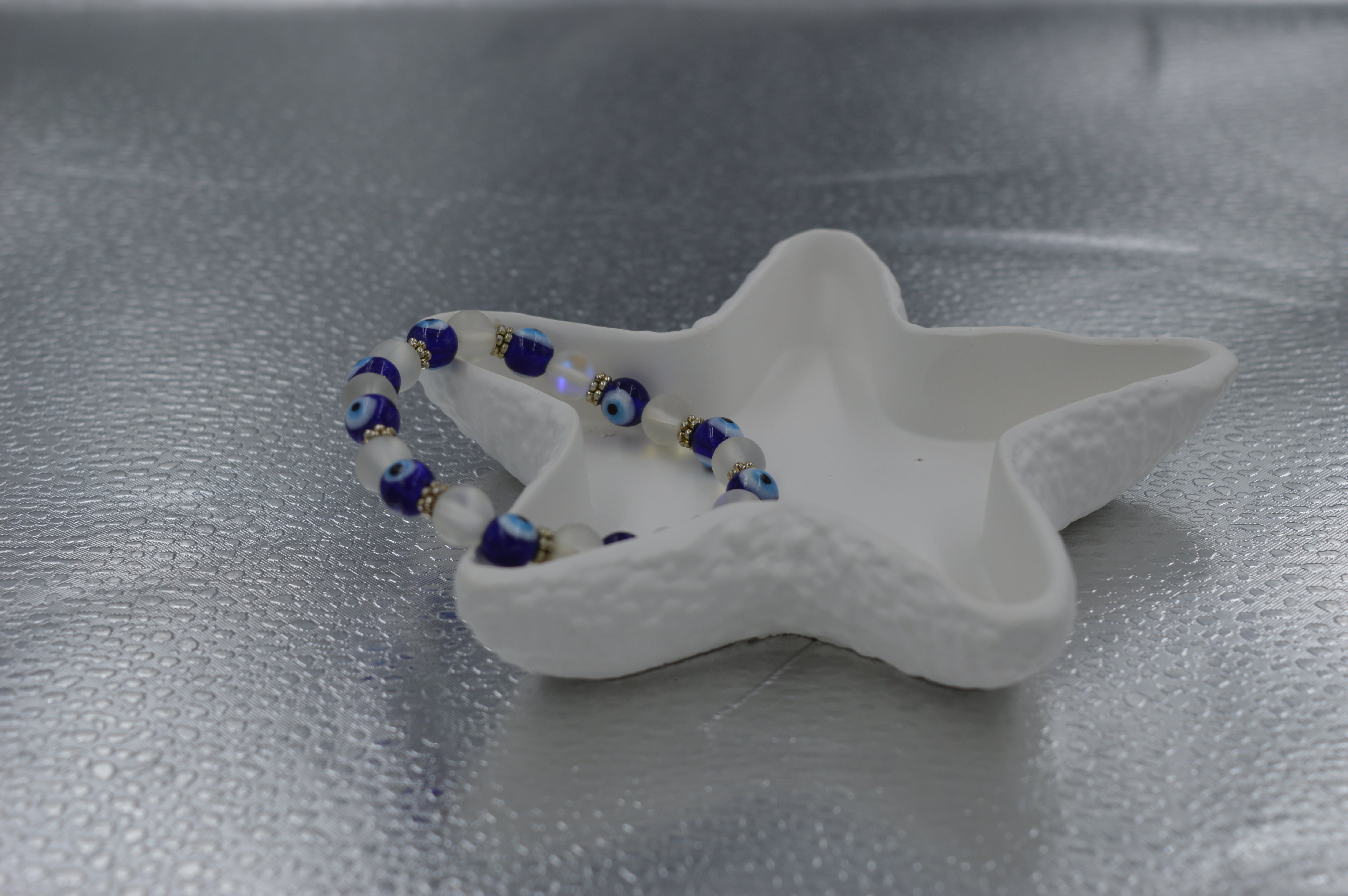 Clear quartz evil eye Bracelet